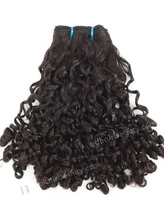 In Stock 7A Peruvian Virgin Hair 14" Double Drawn Tight Pissy Curl Natural Color Machine Weft SM-6122